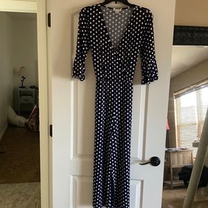 Navy blue polka dot jumpsuit